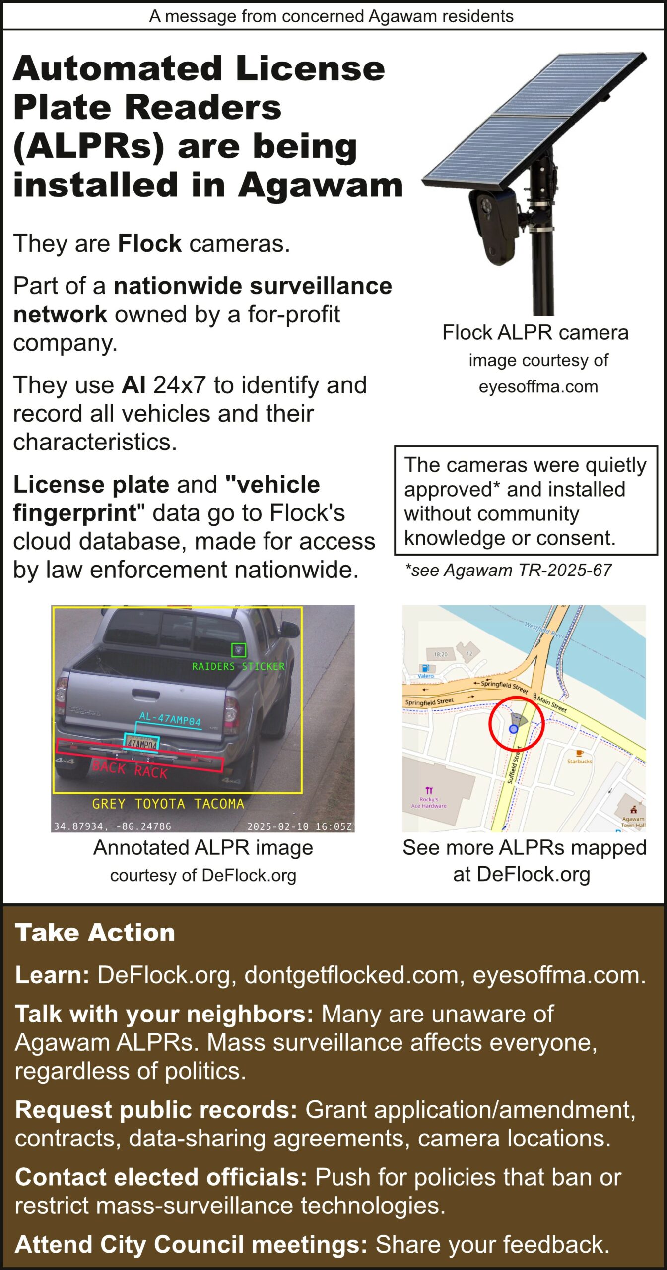 Agawam Flock cameras poster. 